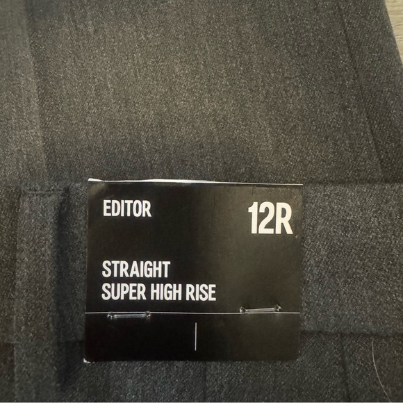 Express Editor 12R Straight Super High Rise Gray Dress Pants Trousers NWT - Picture 4 of 11